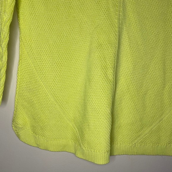 NEW TALBOTS womans plus sz 1X 100% pima cotton open knit yellow pullover sweater - Picture 6 of 10